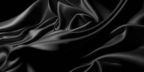 Obraz premium Black silk background. AI generative