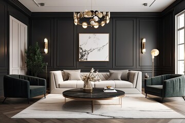 Fototapeta premium an example of a modern, opulent living room. Generative AI