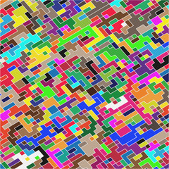 Kids Abstract Multicolor Geometric Pixelated Mosaic Pattern with Square Fragments, Puzzle Random Pixels, Repeatble Low Resolution Effect, 80s Retro Texture, Cube Fashion, Child Construction Background