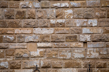 Texture of stone wall. Old castel wall, texture background. Tuscany, Italy