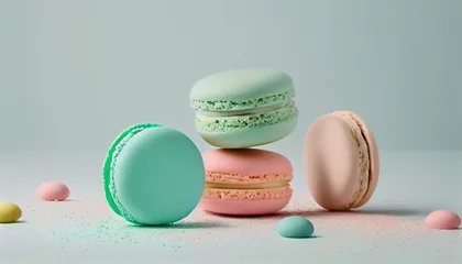 Cercles muraux Macarons Vintage pastel colored French macaroons or macarons