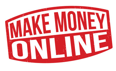 Make money online grunge rubber stamp