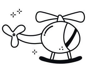 hand drawn helicopter