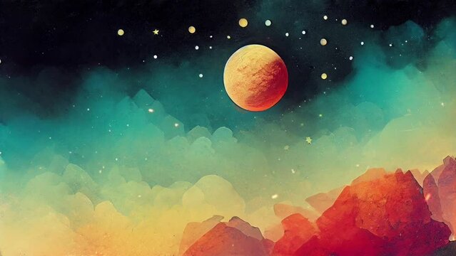 Paper Moon sparks trippy vj seamless looping animations, weird surreal dreamscape abstracts for music visualizers, acid flashback montages, strange and glitchy effects that hypnotize and inspire