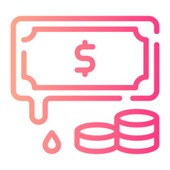 depreciation gradient icon