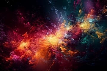 Naklejka na ściany i meble abstract colorful background with visualization of fractal realms, generative ai 
