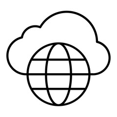 Cloud Network Outline Icon