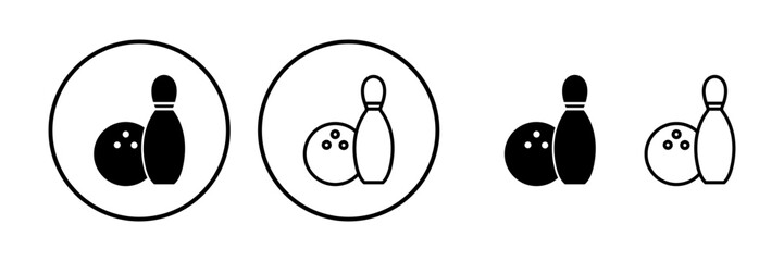 Fototapeta premium Bowling icon vector. Bowling ball and pin icon. Bowling pins with ball icon.