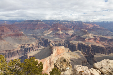 Fototapeta na wymiar Views from the South Rim into the Grand Canyon National Park, Arizona, USA