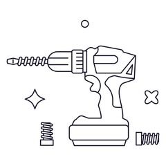 Drill Toolkit 2D Outline Illustrations