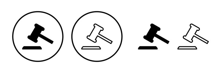 Gavel icon vector. judge gavel icon. auction hammer