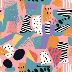 Obraz premium Seamless Abstract Vintage Vector Pattern Elegant Retro Artwork