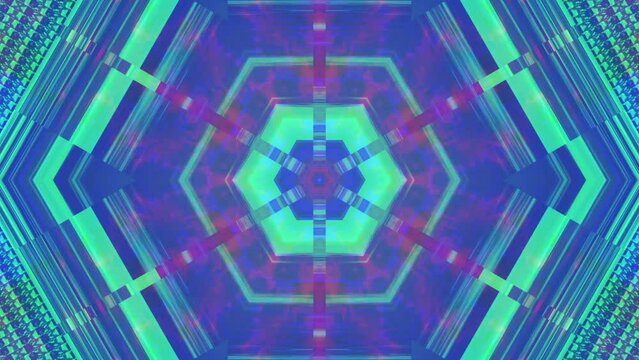 Sky glitch Cyber Kaleidescope colorful patterns trippy Cyberpunk Portal animation loop seamless beautiful symmetrical hypnotic pinks, aqua, blues repeating