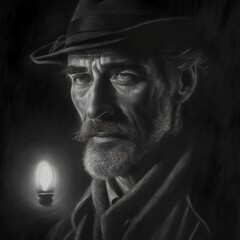 portrait of a man black hat