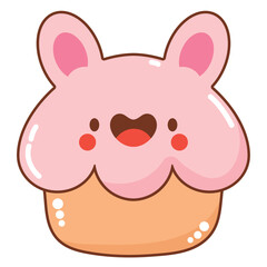 kawaii bunny cupcake