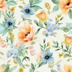Seamless Vintage Watercolor Floral Vector Pattern Timeless Graceful