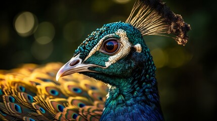 close-up of a beautiful peacock