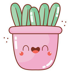 kawaii pink potted plant