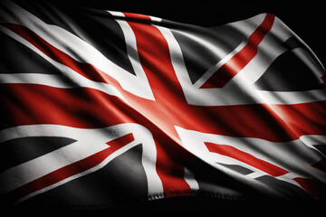 British flag on dark background. Generative ai.