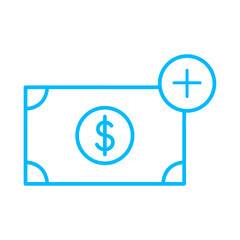 money finance icon with blue outline style. finance, business, calculator, money, set, icon, bank. Vector illustration