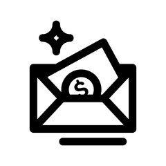 money finance icon with black outline style. finance, world, business, icon, money, symbol, global. Vector illustration