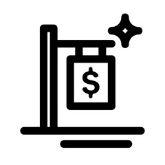 money finance icon with black outline style. finance, world, business, icon, money, symbol, global. Vector illustration