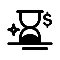 hour glass finance icon with black outline style. finance, business, calculator, money, set, icon, bank. Vector illustration