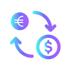 money changer finance icon with purple blue outline style. finance, business, calculator, money, set, icon, bank. Vector illustration