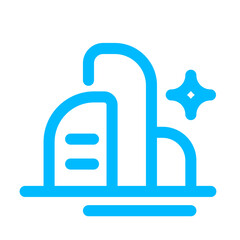 Obraz premium building finance icon with blue outline style. money, atm, icon, finance, vector, business, card. Vector illustration