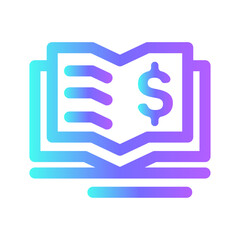 document finance icon with purple blue outline style. finance, business, calculator, money, set, icon, bank. Vector illustration