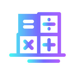 Fototapeta premium calculator finance icon with purple blue outline style. money, atm, icon, finance, vector, business, card. Vector illustration