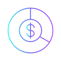 diagram finance icon with purple blue outline style. icon, business, finance, sign, symbol, vector, line. Vector illustration