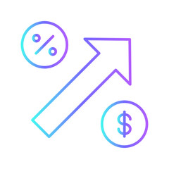 invest finance icon with purple blue outline style. finance, business, calculator, money, set, icon, bank. Vector illustration