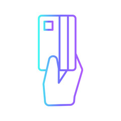 atm finance icon with purple blue outline style. finance, business, calculator, money, set, icon, bank. Vector illustration
