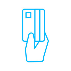 atm finance icon with blue outline style. finance, business, calculator, money, set, icon, bank. Vector illustration
