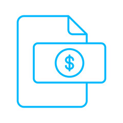 document finance icon with blue outline style. finance, business, calculator, money, set, icon, bank. Vector illustration
