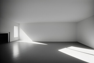 empty room, clean, light, background - Generative ai