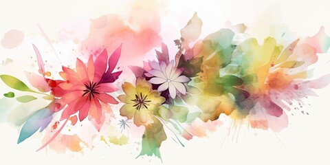 Watercolor Floral background Generative Art