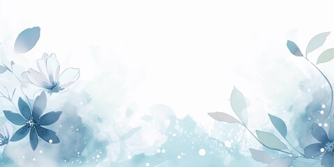 Watercolor blue floral background Generative Art