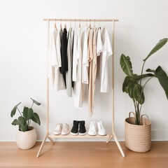 thrifty, eco friendly, sustainable, fashion store and display, ai generated