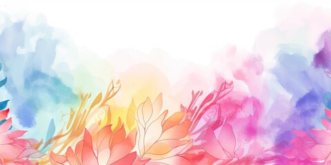 Watercolor Floral background Generative Art