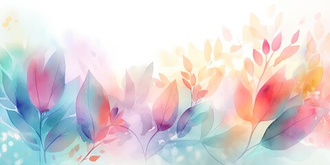 Obraz premium Watercolor floral background Generative Art