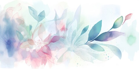 Fototapeta na wymiar Watercolor floral background Generative Art