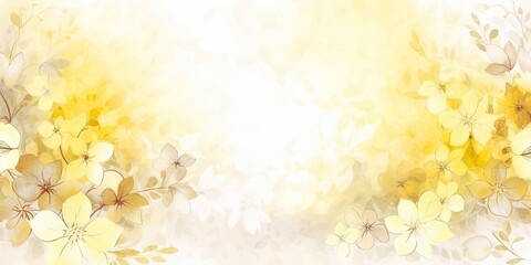 Watercolor yellow floral background Generative Art