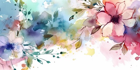 Obraz na płótnie Canvas Watercolor Floral background Generative Art