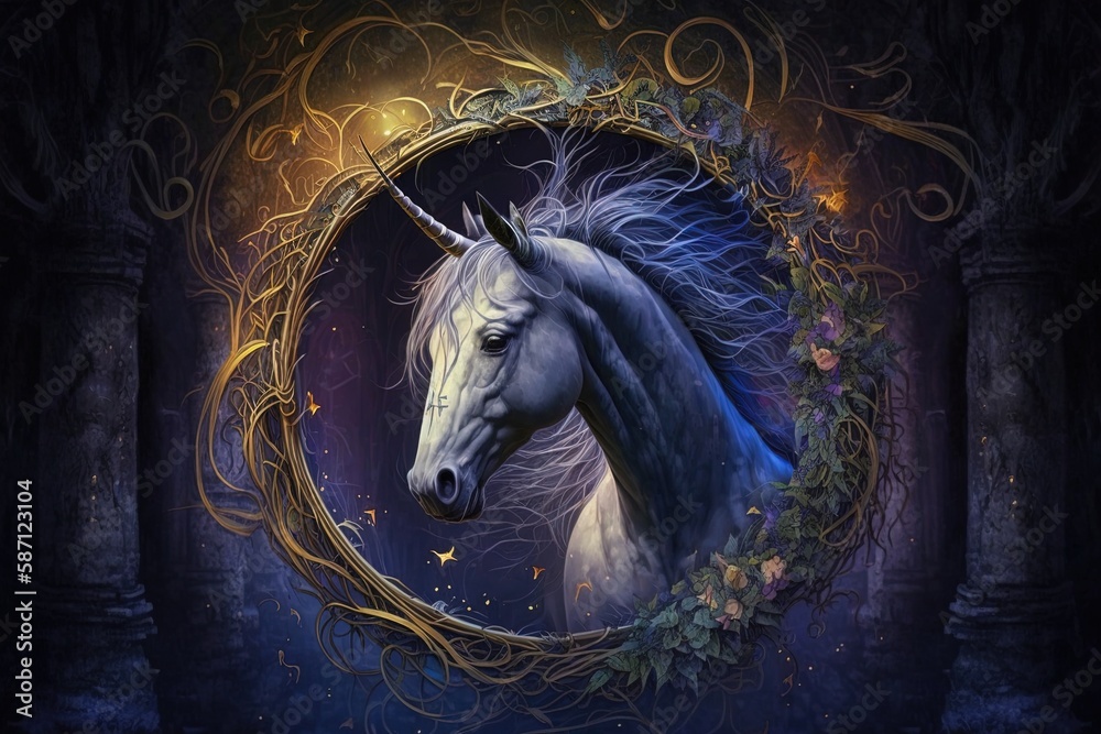 Poster a path to enlightenment: the mystic journey of a celestial unicorn generative ai