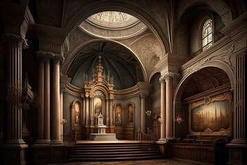 Fototapeta premium Adorned by Grandeur: A Captivating Church Image Generative AI