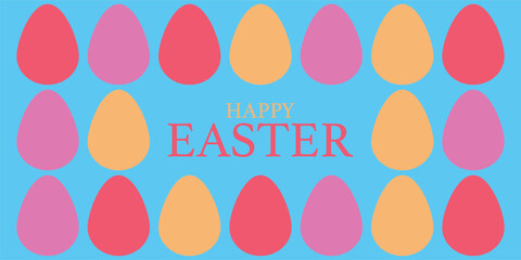 Happy Easter , easter card with eggs