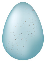 Blue Easter Egg with Glitter Pattern
