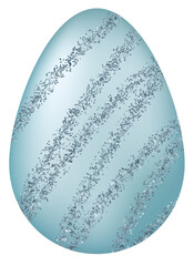 Blue Easter Egg with Glitter Pattern